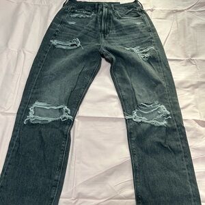 Women's Distressed Black Jeans